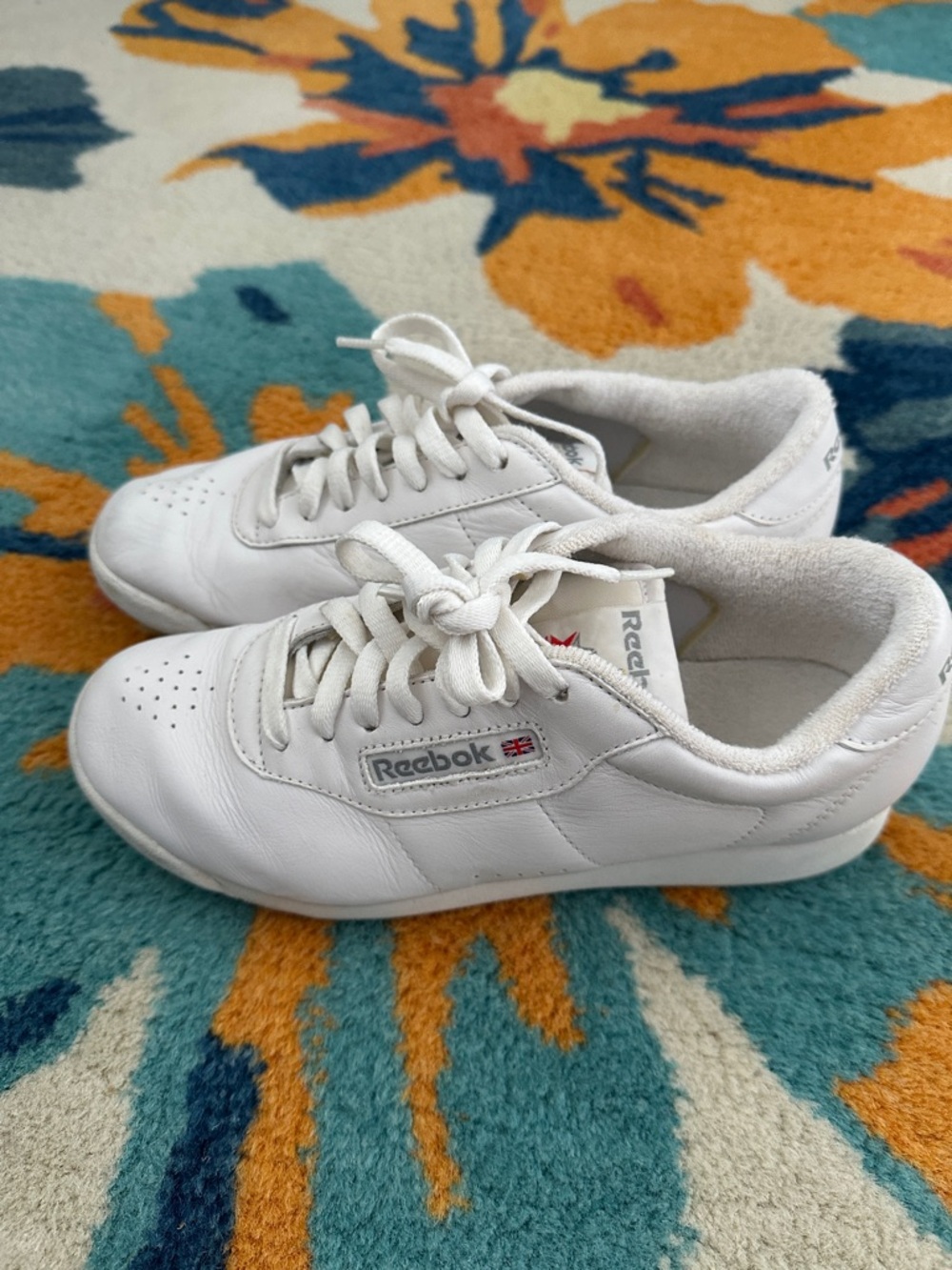 Reebok Classic White Leather Low-Top Sneakers 7 - Picture 3 of 5